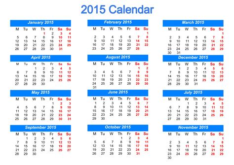 2015 calendar.